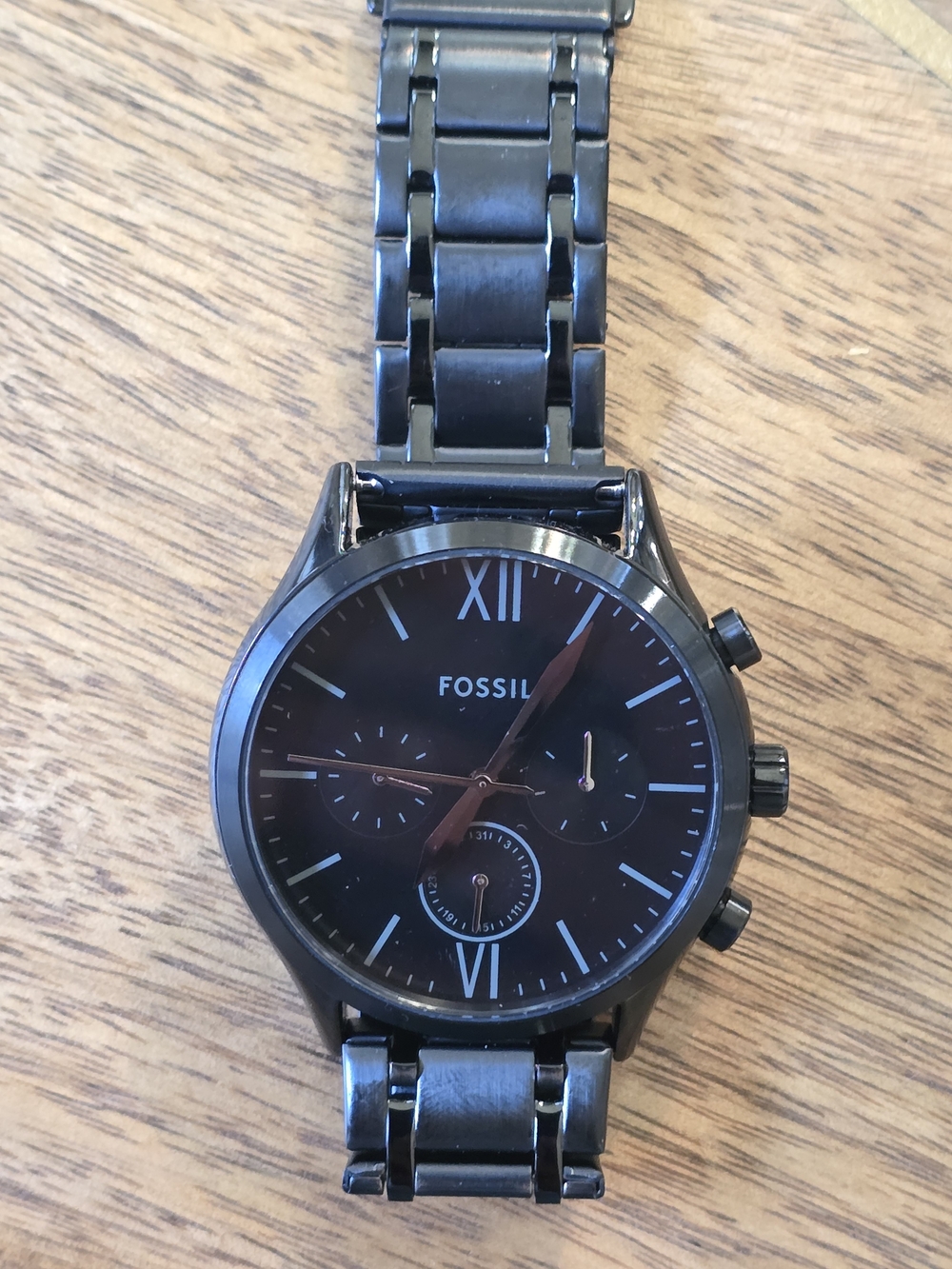 Fossil Black Stainless Steel Chronograph Watch